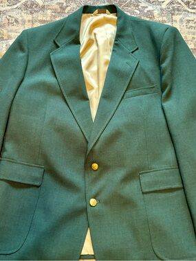 VTG Hasting & Smith Men’s Blazer 44PR Green Jacket Gold Buttons USA 44 Suit EUC
